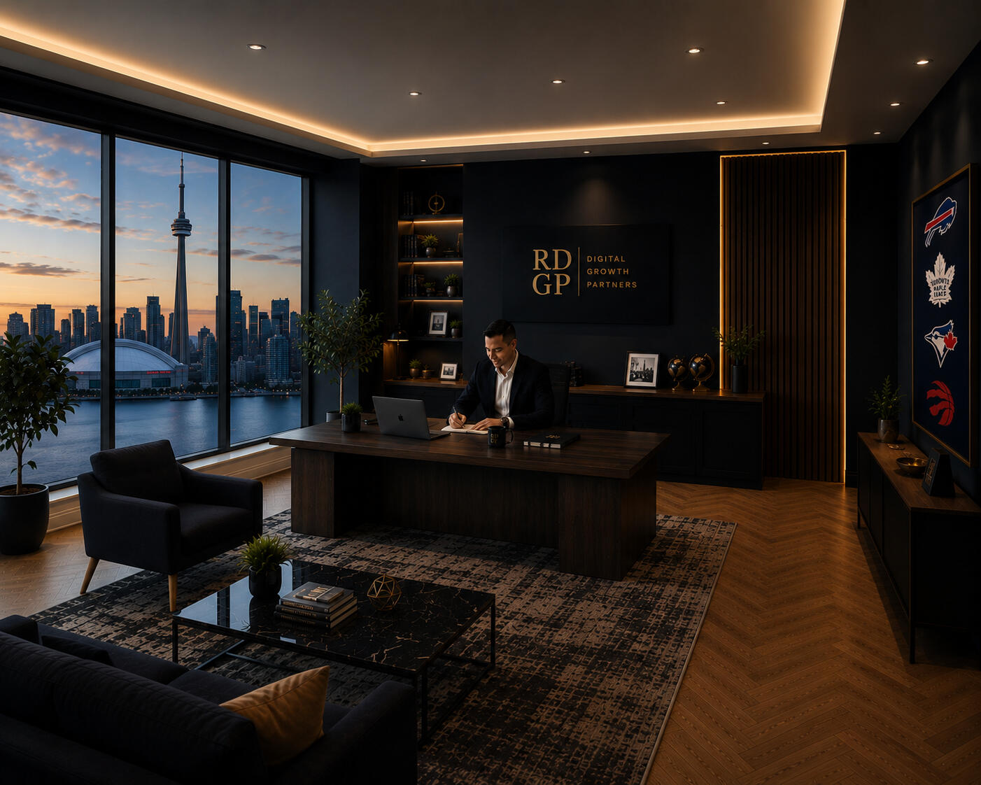Ralph Digital Growth Partners executive office overlooking the Toronto skyline